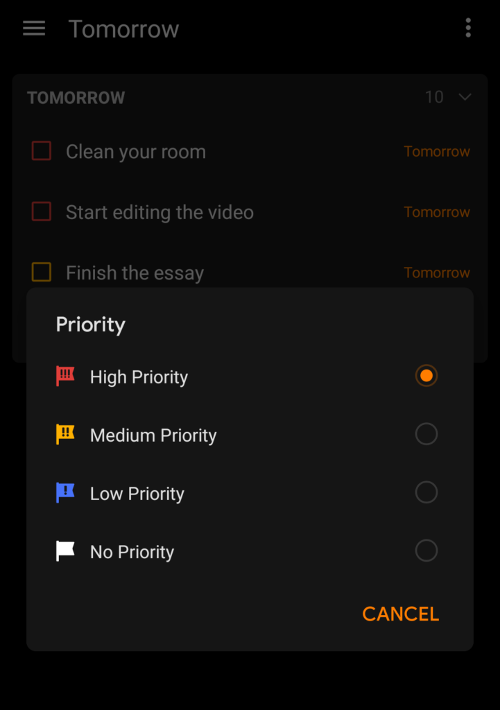 task priority: plan your day